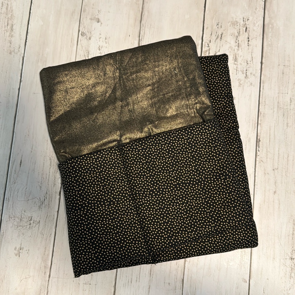 Black and Gold Patterned Scarf